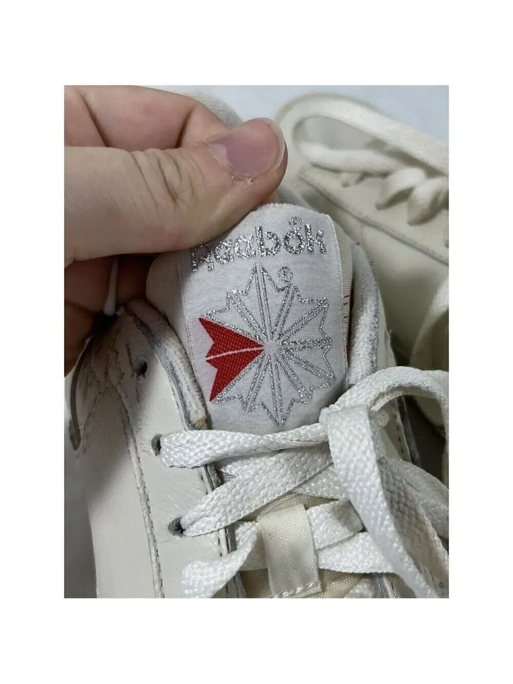 reebok npc low top leather sneaker in chalk size 8 womens